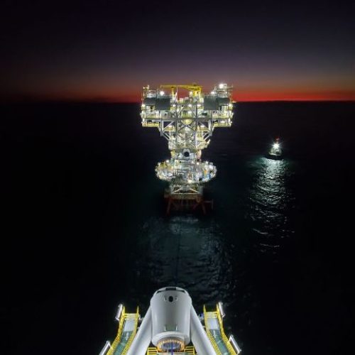 Modec FPSO Docking with Platform @ night